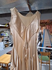 Antique Vintage Satin Wedding Gown with Tulle Lace Veil 1925 8/10