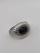 STERLING SILVER 925 BS STERLING SILVER BLACK ONYX Simulated Ring Size 7