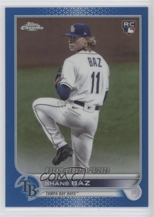 2022 Topps Chrome Update Rookie Debut Blue Refractor /199 Shane Baz #USC175 1u6