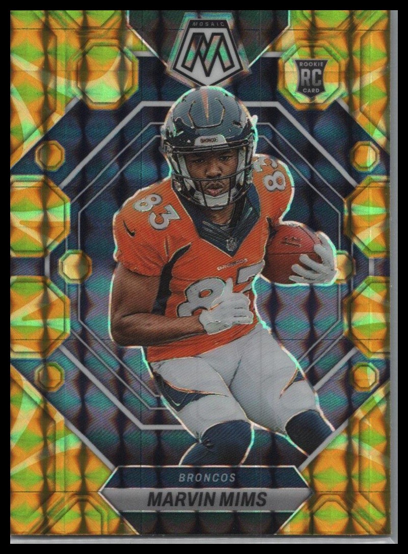 2023 Panini Mosaic #346 Marvin Mims Reactive Yellow Mosaic