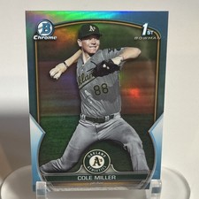 2023 Bowman Draft #BDC-51 Cole Miller Chrome Sky Blue Refractor 1st 