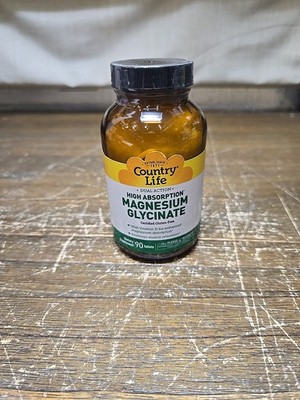 Country Life High Absorption Magnesium Glycinate Vitamin | 90 Tabs. 1/2027