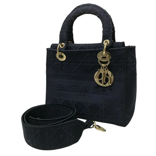 Christian Dior Lady Dior D-Lite 2Way Handbag Navy