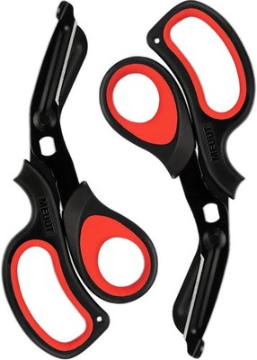 MEUUT 2 Pack Medical Scissors Trauma Shears -8 inch Black/Red+black/Red 