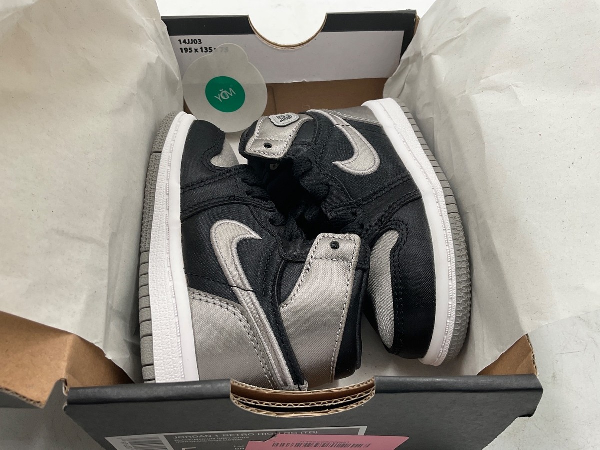 Nike Air Jordan 1 Retro High OG TD Toddler Size 5C black, gray