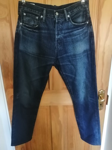 Superdry Made In Japan Mens Selvedge W30 L32 Blue Straight Leg Button Distressed - Picture 13 of 16