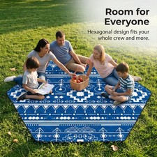 Hexagonal Picnic Blanket - Waterproof Outdoor Mat for Beach & Camping