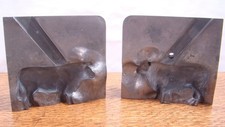 Vintage 1950s Bull Mold Two-Piece Steel Farm Animal Figure Steer Cow Dairy Rural