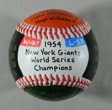 1954 New York Giants World Series Champion Hand Painted Statistical Baseball