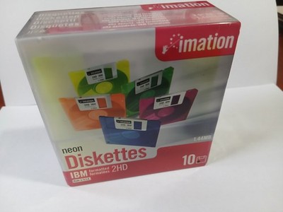 Imation Neon Disketten IBM formatiert 1,44MB 2HD 10er Pack ( 51122 11916 ) NEU