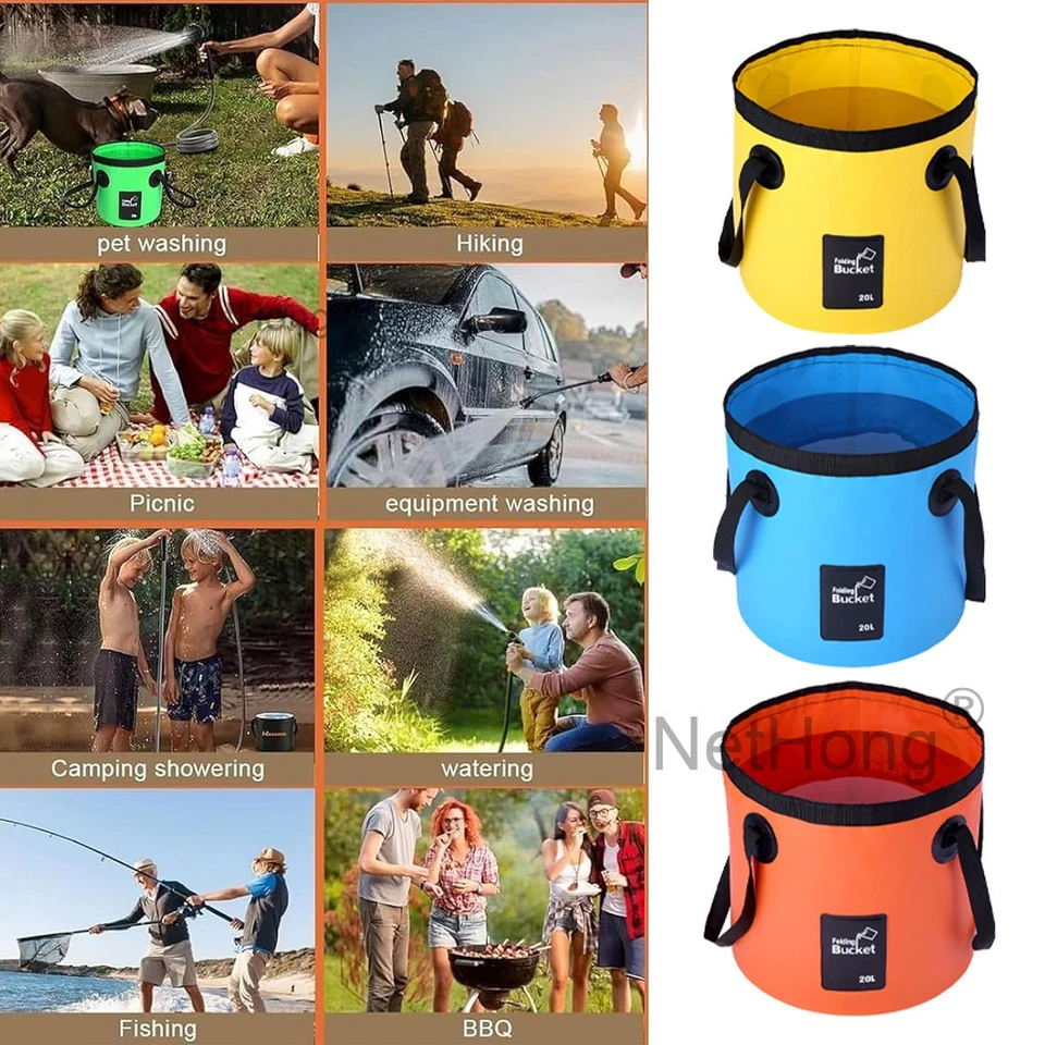 12/20L Falteimer Camping-Faltbarer Eimer Spülschüssel Waschschüssel Faltschüssel - Bild 4 von 4