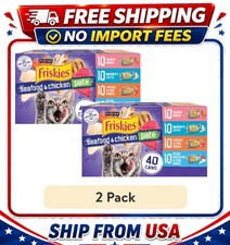  2 pack Purina Friskies Pate, Soft Seafood ,Chicken Variety Pack, Wet Cat Food