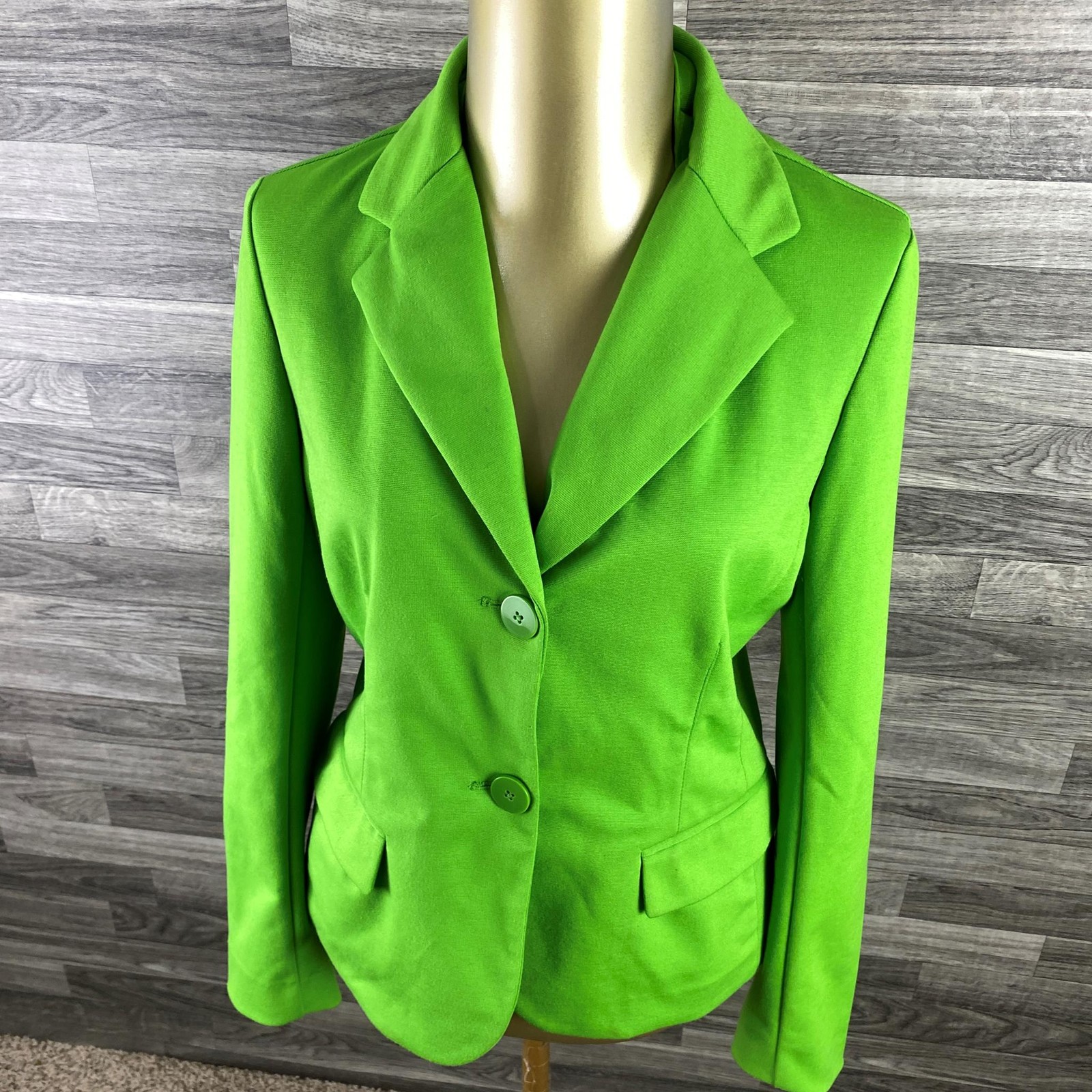 GAP Two Button Pockets Stretch Collar Green Knit … - image 2