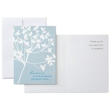 Hallmark Pack of 20 Thank You for Your Sympathy Cards, Cherry Blossom Funeral T