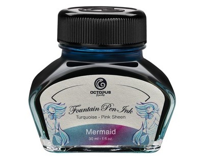 Octopus Fluids Mermaid - Sheen Füllhaltertinte, Füllertinte Petrol, 30 ml