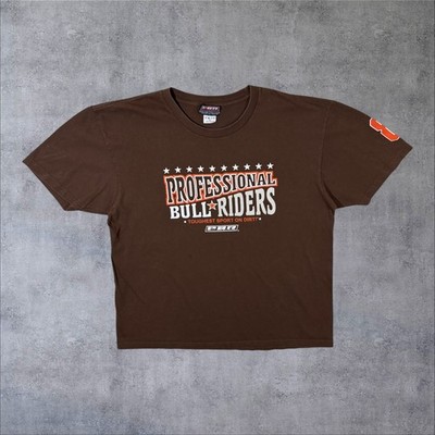 Vintage Professional Bull Riders PBR Made In Mexico Graphic Brown T-Shirt XXL