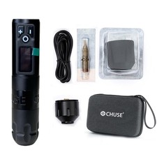 Rotary Wireless Tattoo Machine Pen Kit Rechargeable Battery Needles Silicon Grip