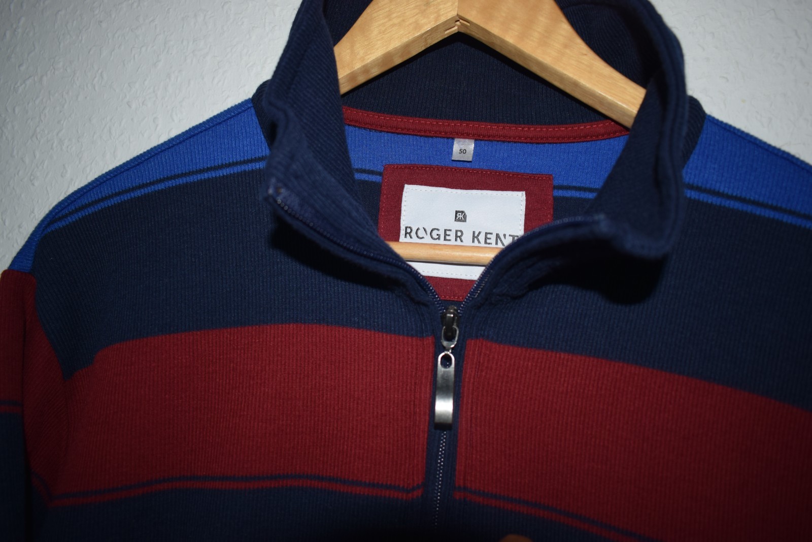 Roger Kent Men's Quarter-Zip Striped Pullover Sweater - Size 40R image 4