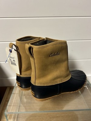 Canelas Women s Leather and Rubber Side Zip Duck Winter Rain boots Size 10 D New