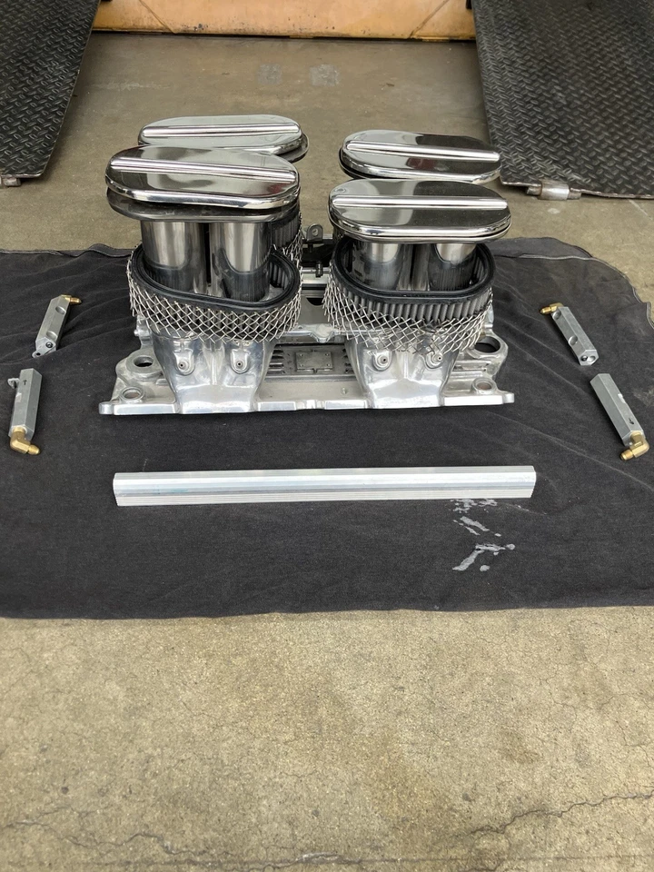 8-дюймовые стеки с впрыском топлива Old School Hilborn с направляющими и фитингами - Изображение 2 из 4