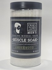 Dead Sea Collection Men's Muscle Soak Detoxifying Bath Salts Amberwood 37oz