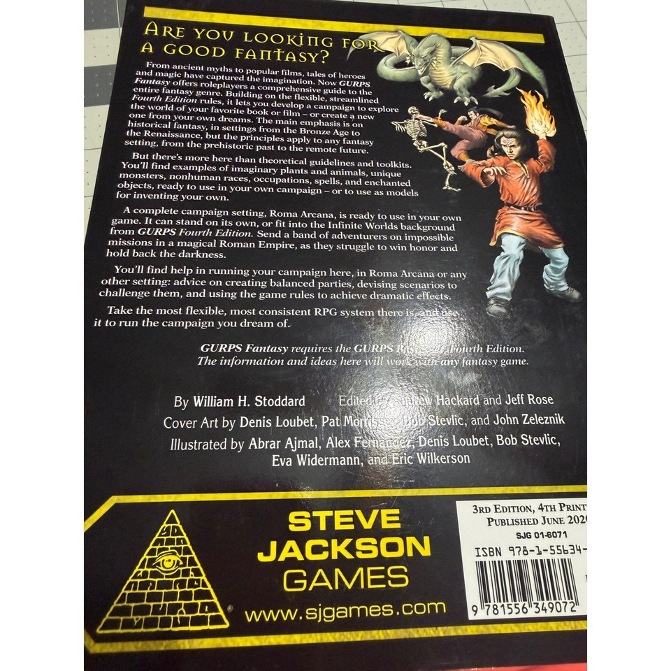 Rpg Steve Steve Jackson Games GURPS Fantasy 4th Edition RPG Sourcebook William ...