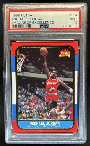 1996 Fleer Ultra Michael Jordan Decade #U-4 Bulls PSA 9