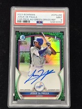 PSA 9 Josue De Paula 1st Bowman Chrome 2023 Grass Green Refractor Auto 85/99