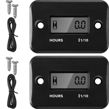 2 Pieces Inductive Hour Meter for Gas Engine Lawn Mower Dirt Bike Motorcycle ...