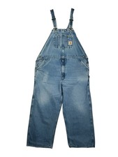 VTG Carhartt Denim Bib Overalls size 48x28 - Distressed - Read
