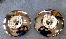 1955 55 1956 56 Ford 10 12 10.5 Chrome Dog-dish Wheel Cover Hub Caps Set Of 2