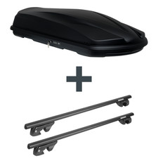 Dachbox LEVUP Cube 470 + Dachträger Menabo Sherman für VW Caddy V SBB / SBJ Top