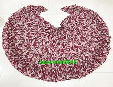 Chiffon Maroon Floral 25 Yard Skirt 4 Tiered Gypsy Boho Tribal Belly Dance Skirt