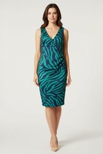 Scarlett B Tiger Print V-neck Pencil Dress