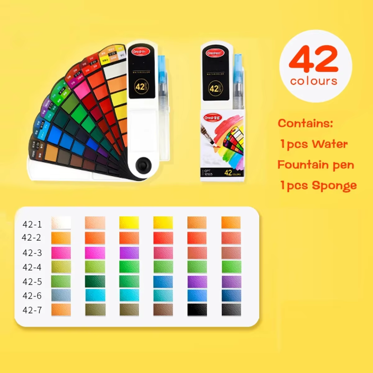 12/24/36/48 Colors Watercolor Paint Set with Brush Pens for Artists UK