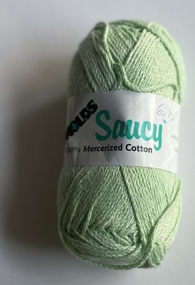 Reynolds Saucy 100% Mercerized Cotton Yarn Light Green Cake 100g Skein 185 Yds
