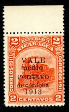 Nicaragua 1912 Zelaya Bluefields Train ½¢/2¢ Vermillion Scott #325 MNH N144