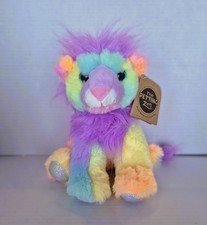 The Petting Zoo Lion Plush Stuffed Animal Pastel Neon Rainbow Tie Dye New Tags