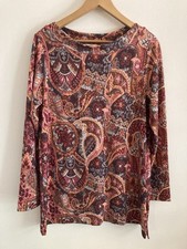Soft Surroundings Top Shirt Tunic Women Small Ayrshire Berry Paisley NWT
