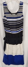 Dress-Dress Barn Brand Blue & Blk Stripes Size 4