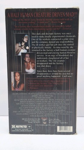 Death Factory VHS Horror Movie (2002) Brad Sykes Tiffany Shepis Ron Jeremy Rare - Picture 3 of 9