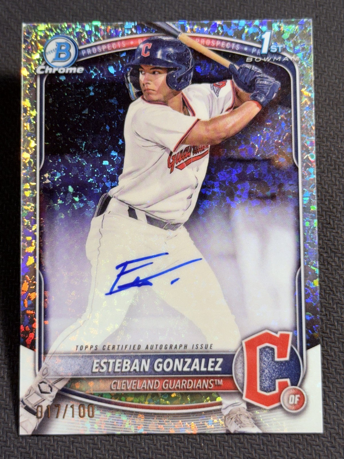 2025 Bowman Chrome 1st MINI DIAMOND REFRACTOR AUTO Esteban Gonzalez 017/100