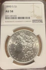 1890-S NGC AU58 Morgan Silver Dollar