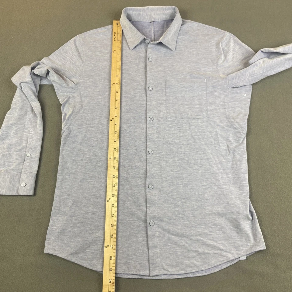 Lululemon 衬衫男式大号蓝色委员会长袖口袋纽扣 — 第 4/4 张图片