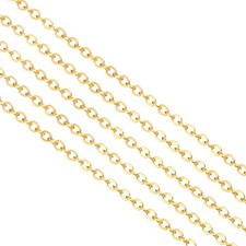 16 Feet Unfinished Cable Chain Link Chain 2mm for Jewelry Making, Golden
