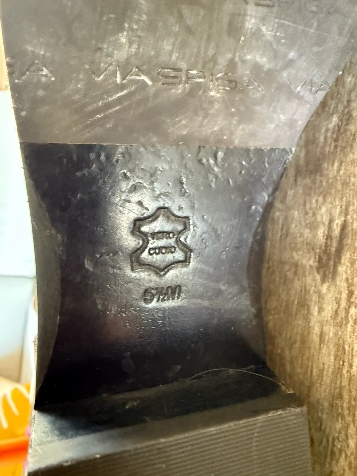 Botas de montar de cuero 5,5 Via Spiga Gabrielle para mujer marrón cremallera lateral Foto 4 de 4