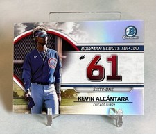Kevin Alcantara 2023 Bowman Chrome #BTP-61 Scouts Top 100 Chicago Cubs