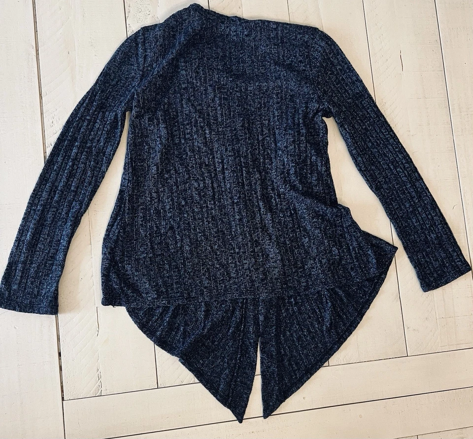 Suéter/Cárdigan Justice Girls Azul Manga Larga Cuello en V Dobladillo Asimétrico M/10 Foto 4 de 4