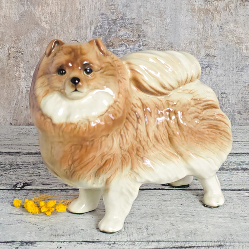 Vintage Coopercraft Pomeranian Keramik Figur Hund Ornament 70er Jahre top/selten - Bild 1 von 11