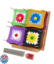 Olikraft 9.5" Crochet Blocking Board with Pegs 50 Pins - Granny S